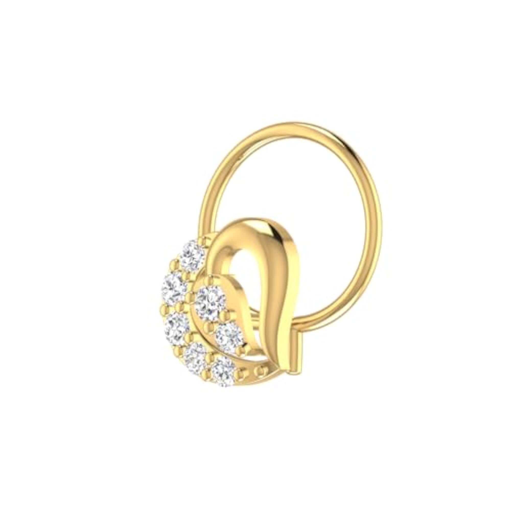 Women's 14Kt Yellow Gold Stud Nosering, Classic Style